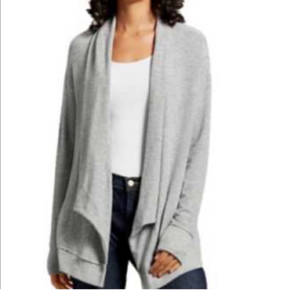 NWT Michael Stars Kacey Heather Grey Brushed Jersey Cardigan